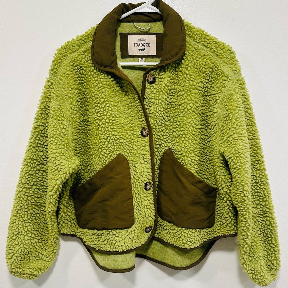 Toad&Co Green Sherpa Button-Up Jacket size medium